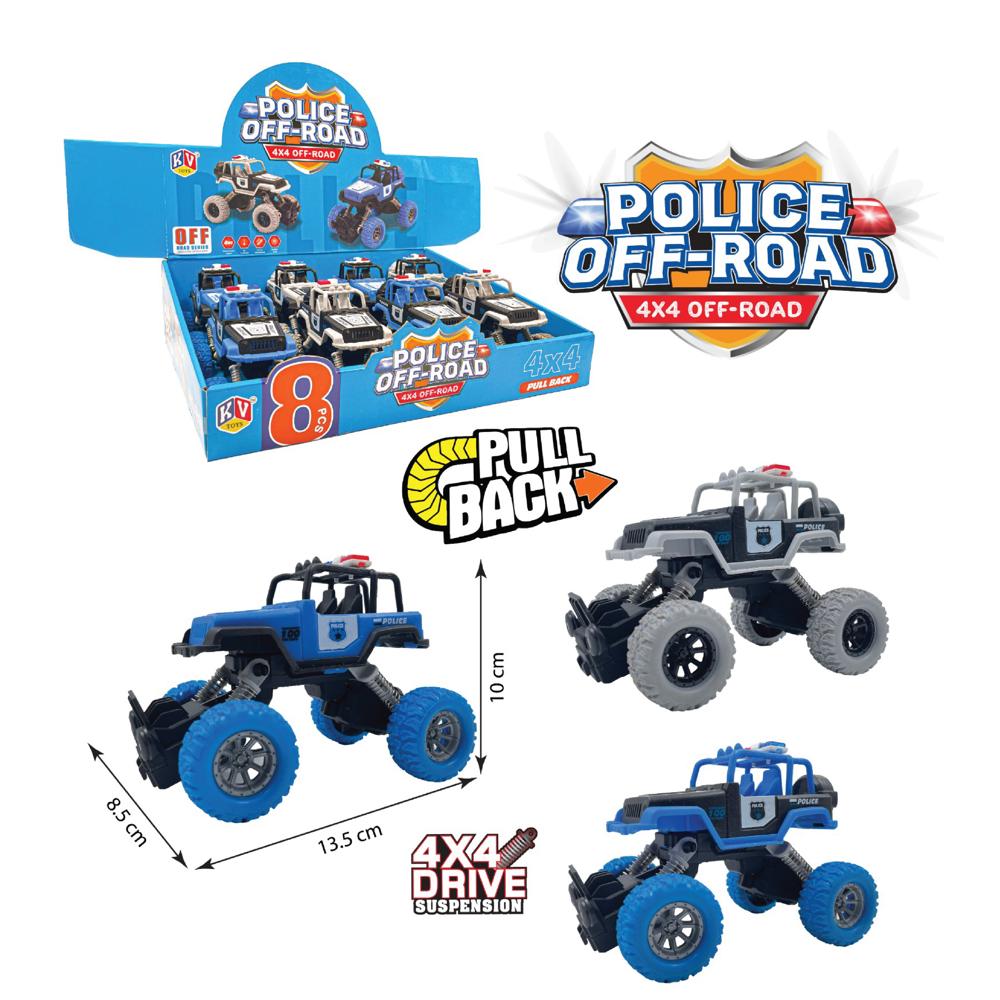 12 Pcs Friction Power Off-Road Police Car  (629)