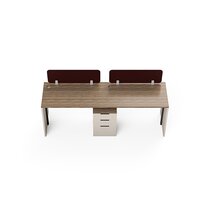 Modular Office Workstation 2 Seater Linear Sharing Horizon Series Ek Design