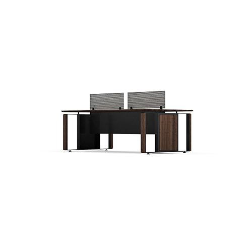 Modular Office Workstation 4 Seater Quad Sharing Fusion Series Ek Design - Material: Pre Laminated Board