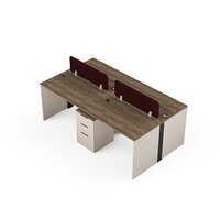 Modular Office Workstation 4 Seater Quad Sharing Horizon Series Ek Design