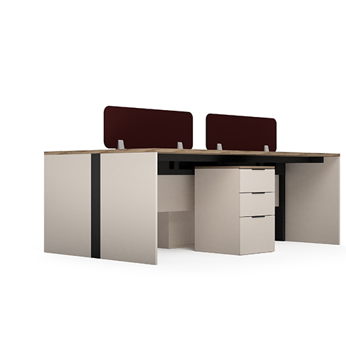 Modular Office Workstation 4 Seater Quad Sharing Horizon Series Ek Design