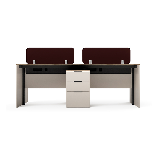 Modular Office Workstation 4 Seater Quad Sharing Horizon Series Ek Design