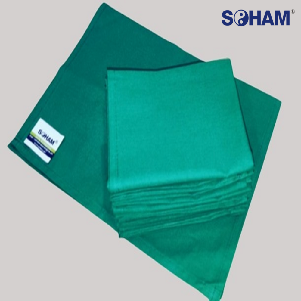 PR-1021 Hospital OT Towels - Soft Cotton Blend, Available in Small, Medium, Large Sizes, Hospital-Approved Green, Antibacterial, High Absorbency