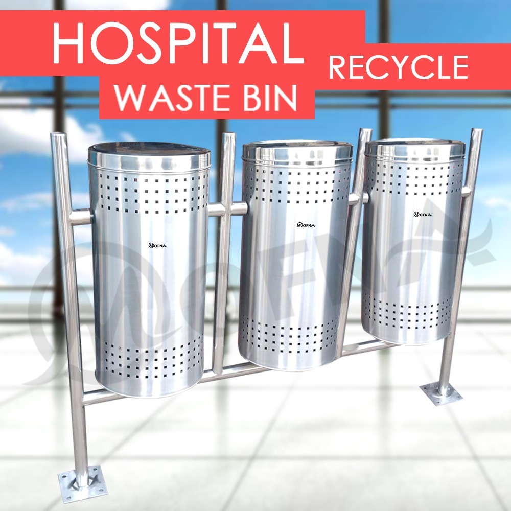 3 In 1 Stainless Steel Swing Dustbin