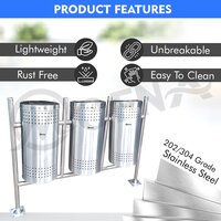 3 In 1 Stainless Steel Swing Dustbin