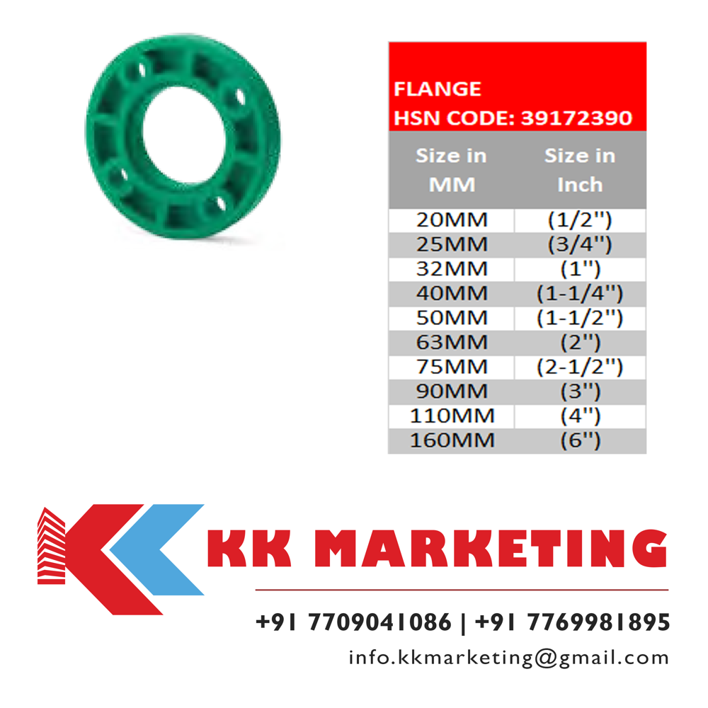 Ppr Flange Core And Flange Ring - Plastic Material, Round Shape, Green Color | Durable Design With Warranty