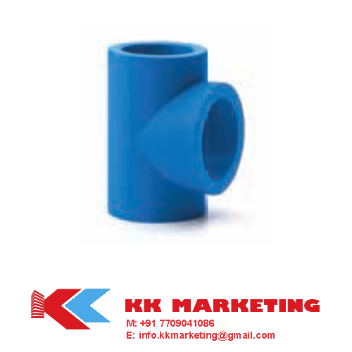 Ppr Equal Tee - Durable Plastic, Round Shape, Blue Finish | Easy To Install, High-temperature And Pressure Resistance, Warranty Included