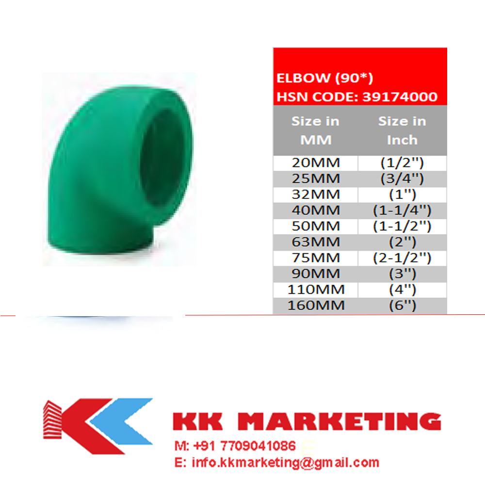 Ppch Elbow - Green Plastic, Round Shape, Socket Joint Connection | Durable Design With Warranty For Reliable Plumbing Solutions