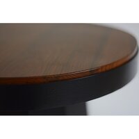 Slip Metal Side Table in Matte Black Finish with Wooden Top