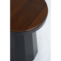 Slip Metal Side Table in Matte Black Finish with Wooden Top