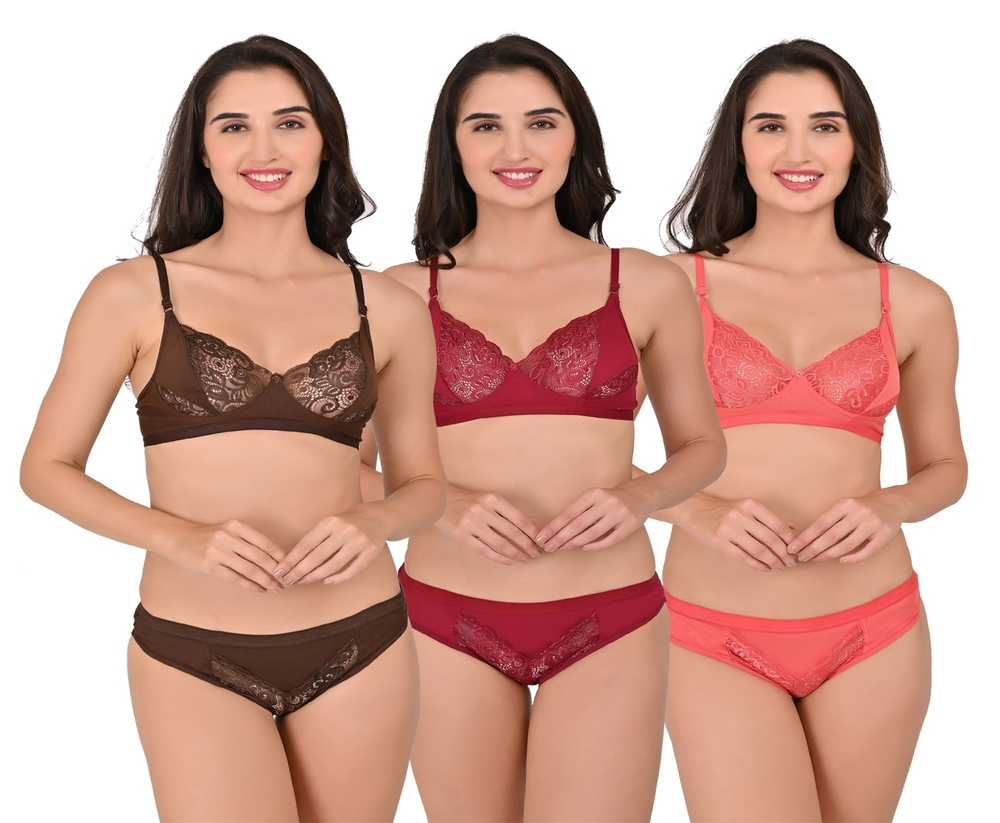 Non padded bra panty set