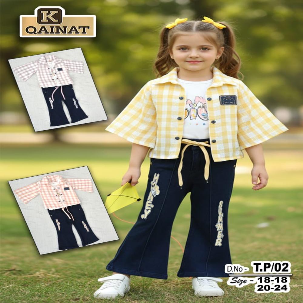 D.No-2250 Girls 3 Pieces Set - Color: Different Available