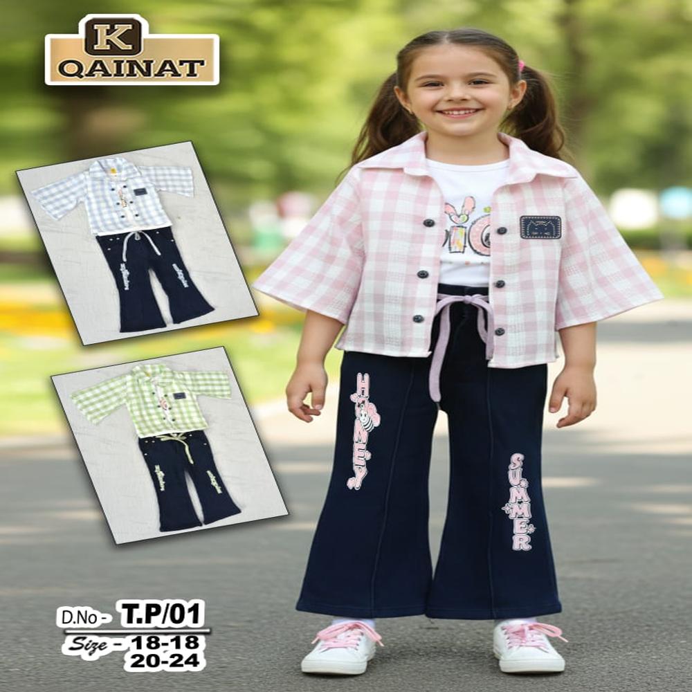 D.No-2970 Girls 3 Pieces Set - Color: Different Available