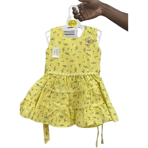 Kids Yellow Color Girls  Frock