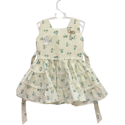 Kids White Color Printed Frock - Color: Different Available