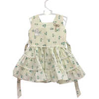 Kids White Color Printed Frock