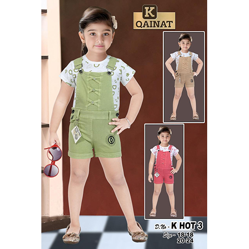 D.No-K Hot 3 Kids Short Dangri - Color: Different Available