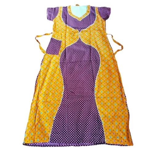 250 Gsm Ladies Printed Cotton Night Gown - Color: Multicolor