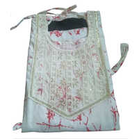 Ladies White Printed Cotton Night Gown