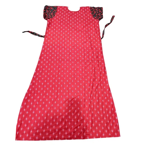 Ladies Regular Fit Printed Cotton Night Gown