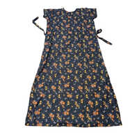 Ladies Black Floral Printed Cotton Night Gown