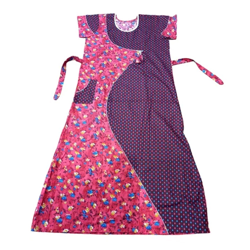 Pink Floral Cotton Night Gown