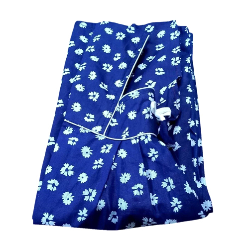 Royal Blue Floral Cotton Night Gown - Color: Multicolor