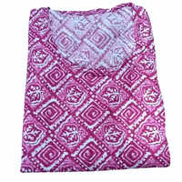 Ladies Pink Printed Cotton Night Gown