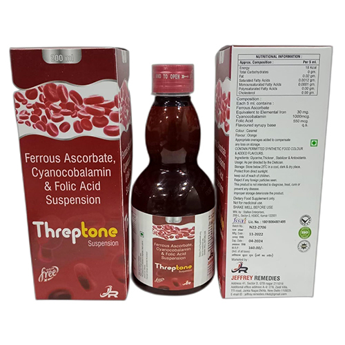 200 Ml Ferrous Ascorbate Cyanocobalamin And Folic Acid Suspension - Drug Type: General Medicines