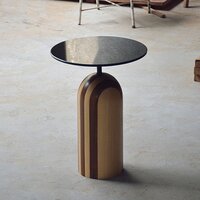 Stripe Solid wood Side Table with Wooden Top