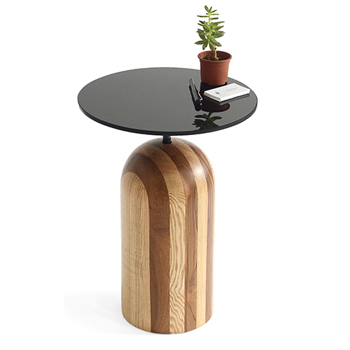 Stripe Solid wood Side Table with Wooden Top