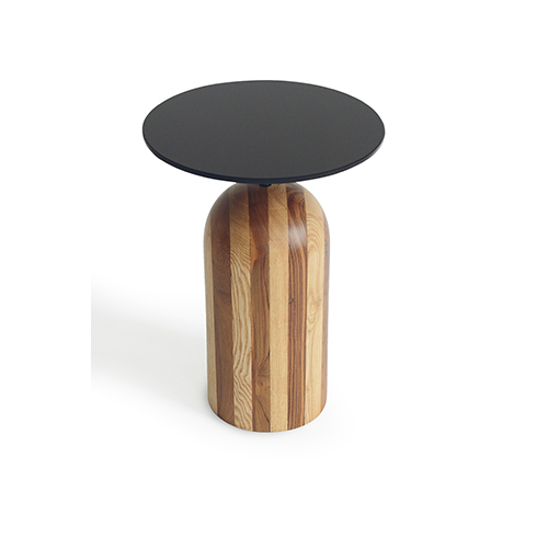 Stripe Solid wood Side Table with Wooden Top