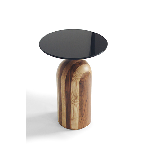 Stripe Solid wood Side Table with Wooden Top