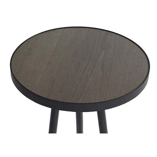 Trio Side Table with Black Metal Legs and Wooden Top