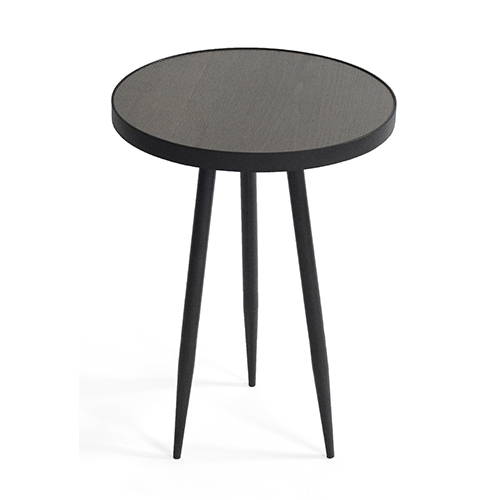 Trio Side Table with Black Metal Legs and Wooden Top