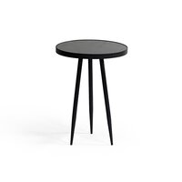 Trio Side Table with Black Metal Legs and Wooden Top