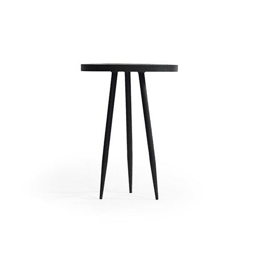 Trio Side Table with Black Metal Legs and Wooden Top