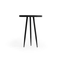 Trio Side Table with Black Metal Legs and Wooden Top