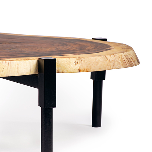Wooden Centre Table Wooden Coffee Table Live Edge Table Centre Table with Metal Leg