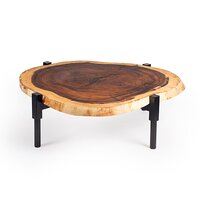 Wooden Centre Table Wooden Coffee Table Live Edge Table Centre Table with Metal Leg