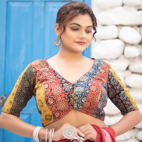 Designer Printed  Sleeve Blouse