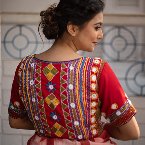 Lambani Stitch Sleeve Blouse