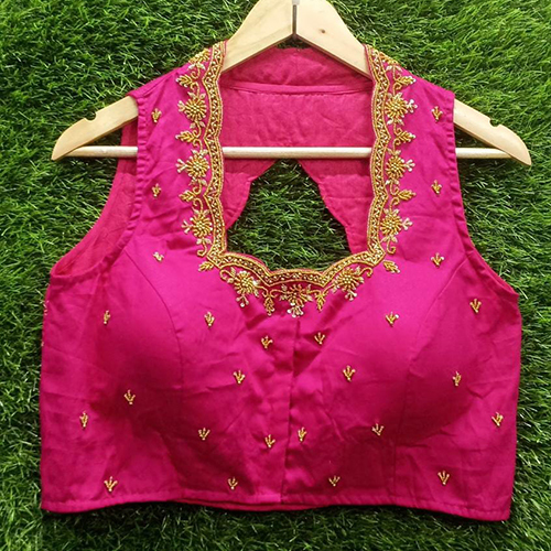 Maggam Work Halter Sleeveless Blouse