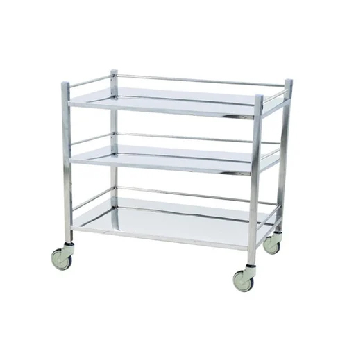 3 Shelves Instrument Trolley - Color: Silver