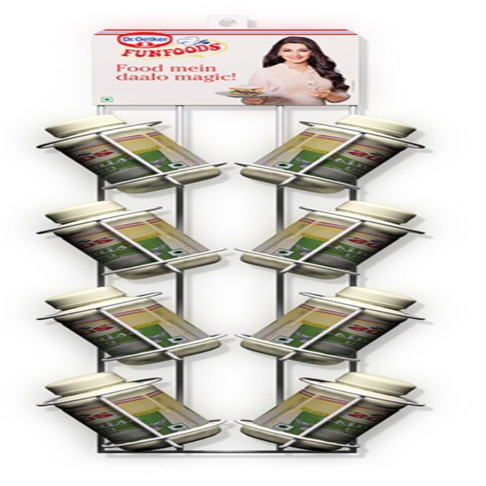 Funfood Display Stand - Metal Frame, Multi-Tier Structure, Versatile Design for Snacks and Retail Use | Ideal for Corner Spaces, Durable and Stylish