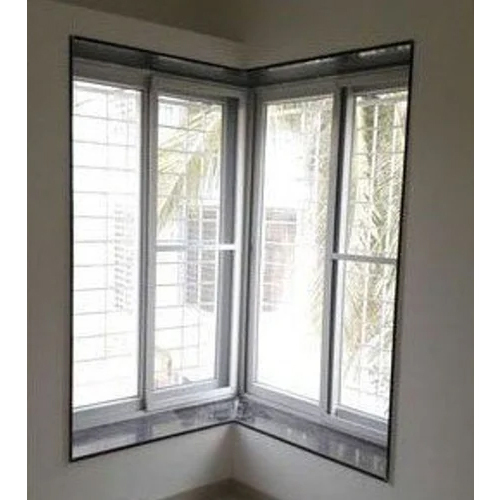 5Mm Corner Upvc Glass Window - Color: White