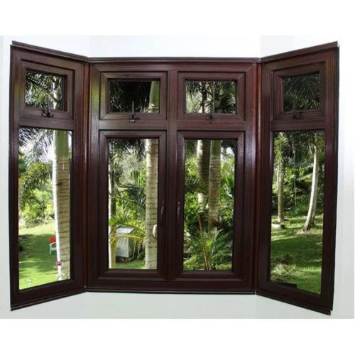 70Mm Colour Upvc Casement Windows - Color: Brown