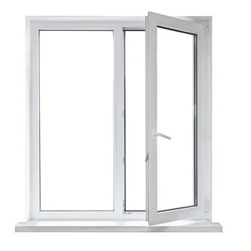 6Mm Hinged Upvc Glass Window - Color: White
