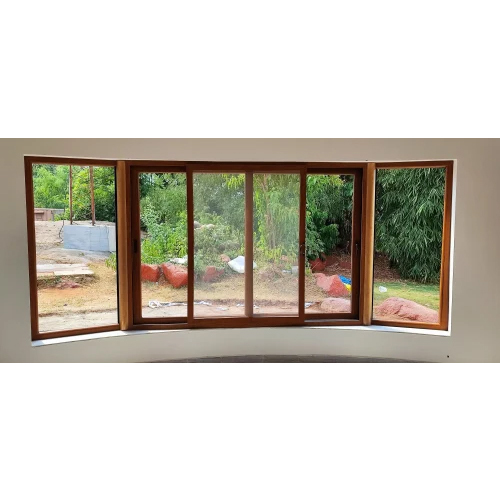 Golden Oak Color Upvc Windows - Color: Brown