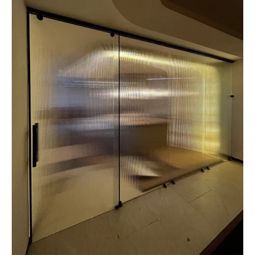 12mm Aluminum Fluted Glass Door